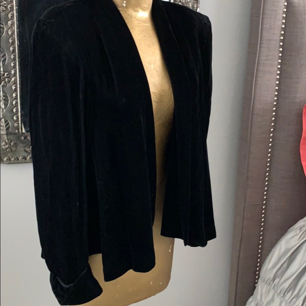 ALEX EVENING BLACK VELVET JACKET 80’S - Picture 2 of 4